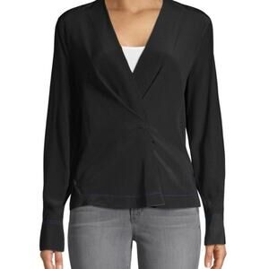 Rag & Bone Shields Silk Twill V-Neck Draped
Blouse